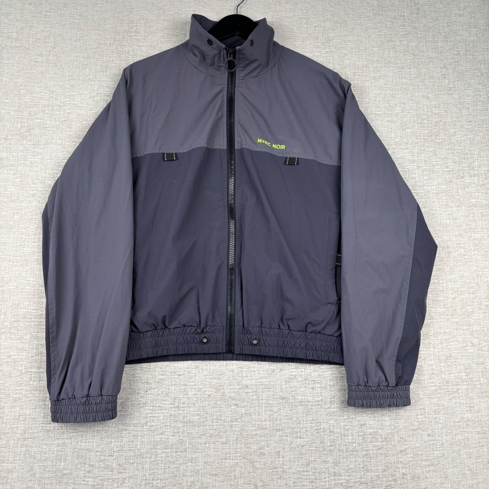 M+RC NOIR Mens Grey Two-Tone Full Zip Track Jacket Windbreaker Size S